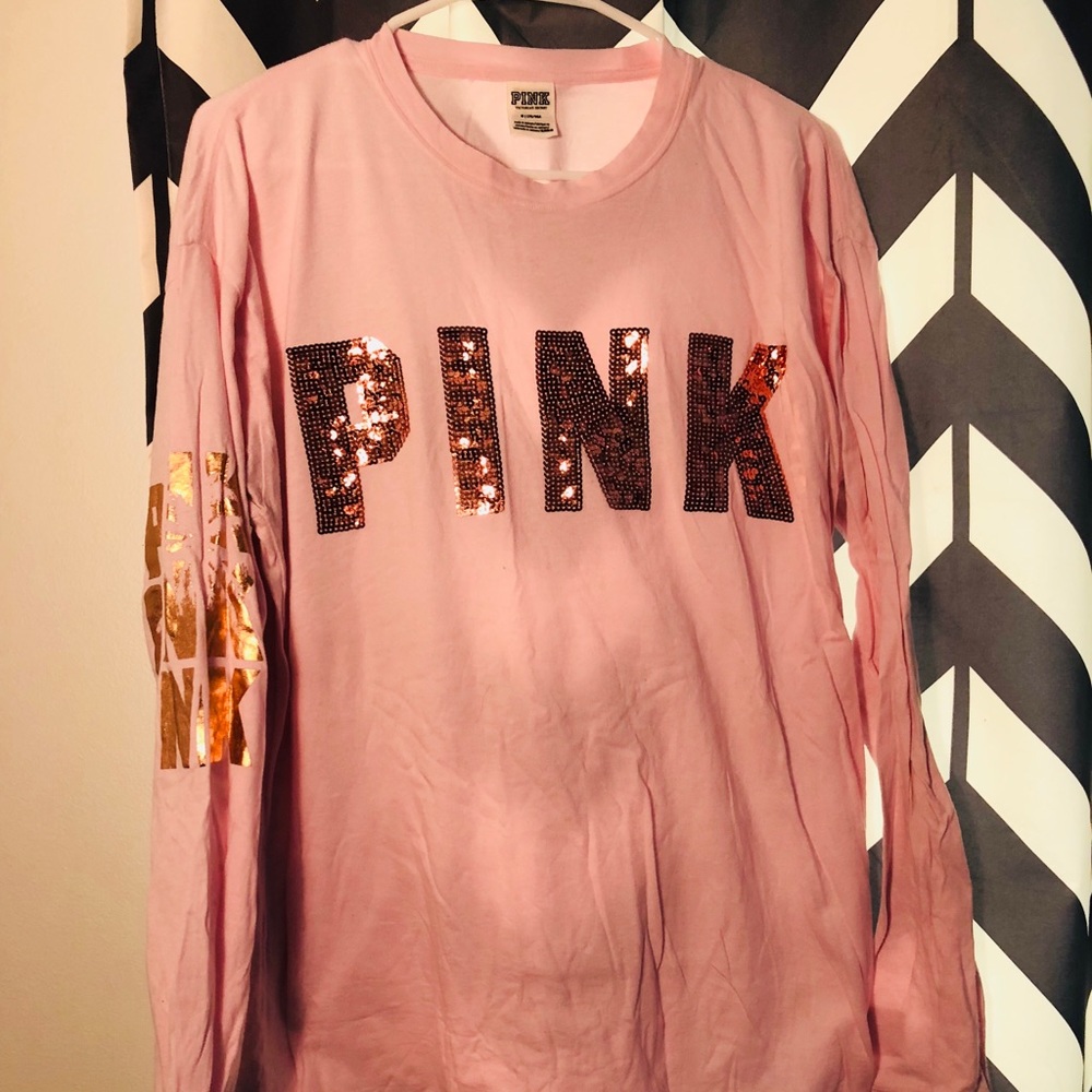 VS pink glitter long sleeve